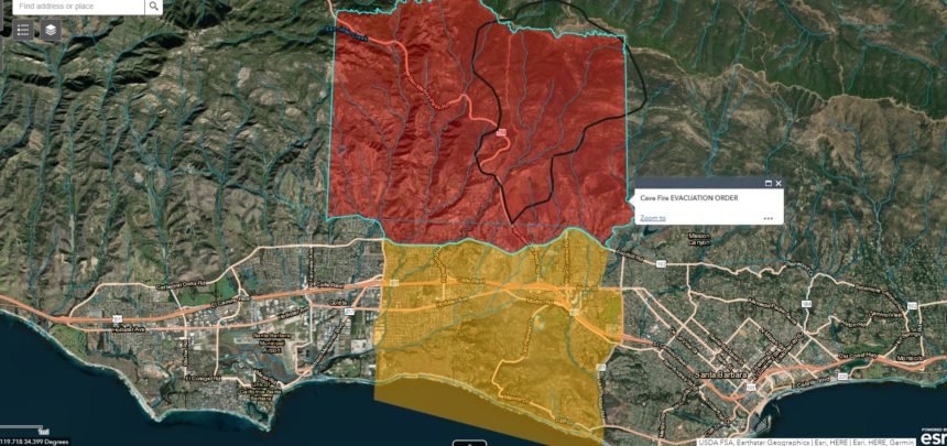 New Evacuation Warning Map Posted Ahead Of Coming Santa Barbara