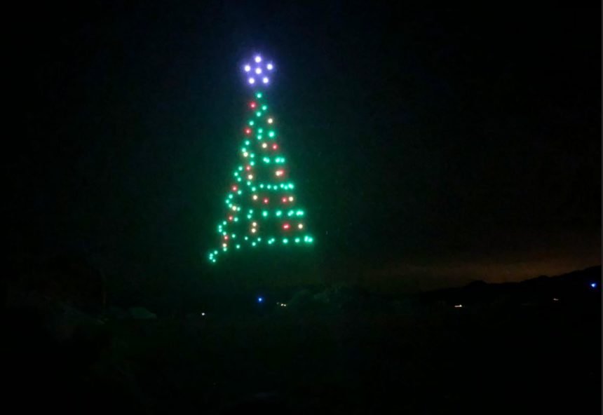 christmas drone tree