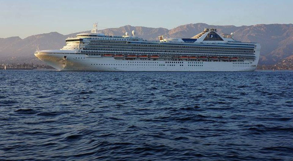 The Grand Princess cruise ship docked off the coast of Santa Barbara during an earlier visit.