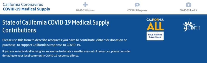 california medical supply website