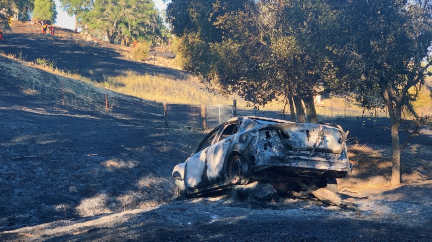 Car and Vegetation Fire in Atascadero