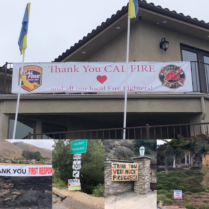 cal fire thank you signs