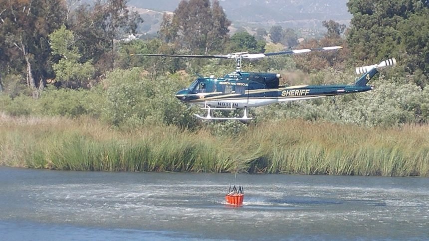santa barbara county helicopter water pickup fire