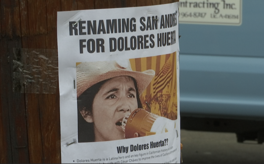 Renaming flyer for Calle Dolores Huerta
