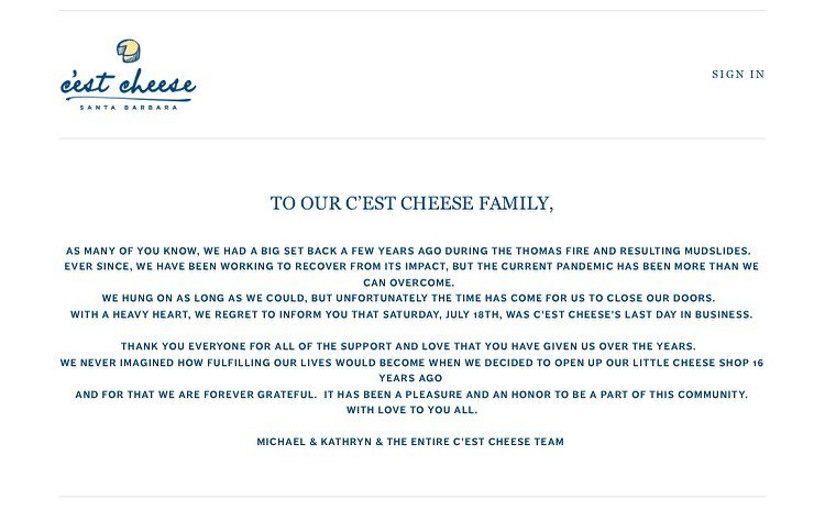 c'est cheese closing letter