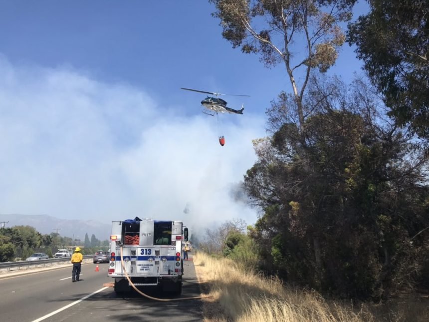 helicopter above fairview 101 fire