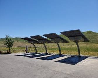 Camp Roberts and Shandon Rest Area solar-powered electric vehicle charging stations