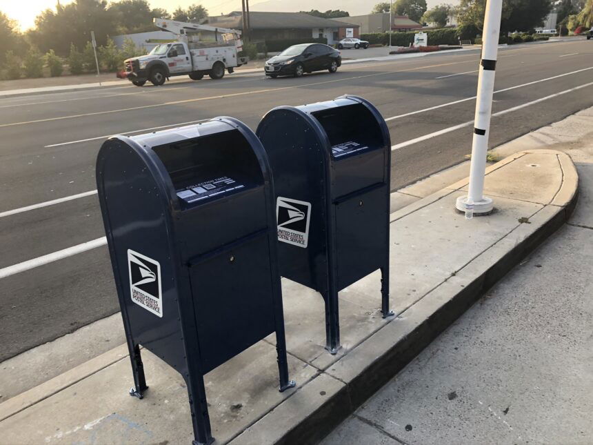 USPS mail boxes outside Goleta Post Office