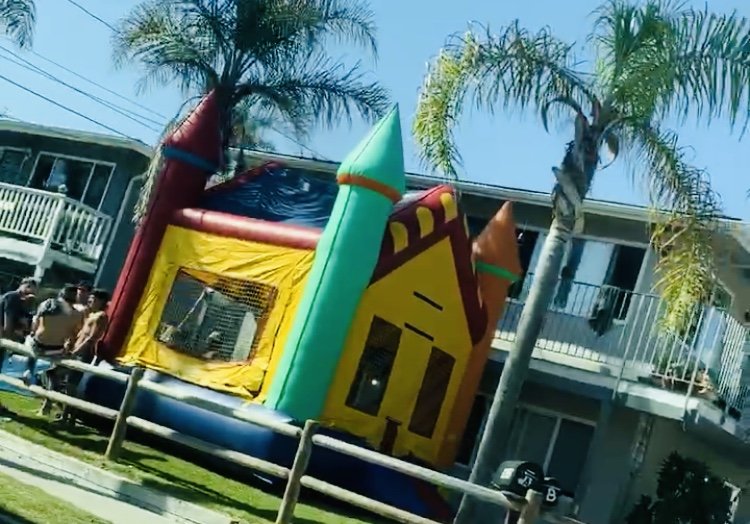Bounce house party in Isla Vista