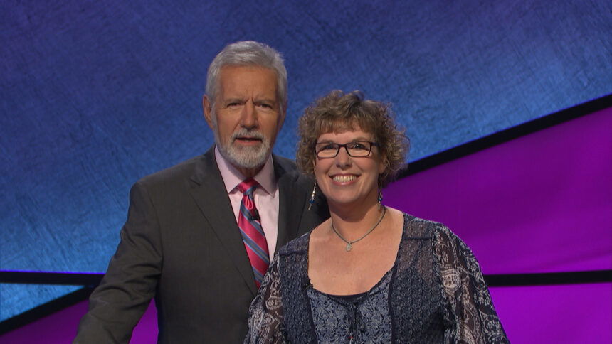 Alex Trebek and Lori Goodman