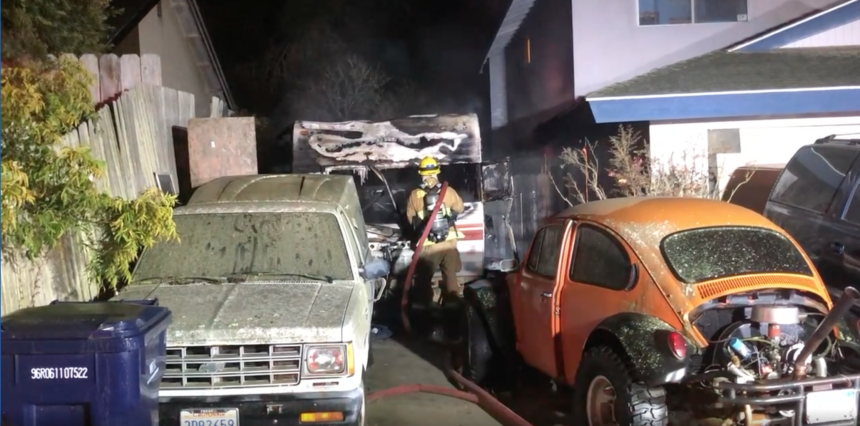 Travel Trailer Fire in Orcutt