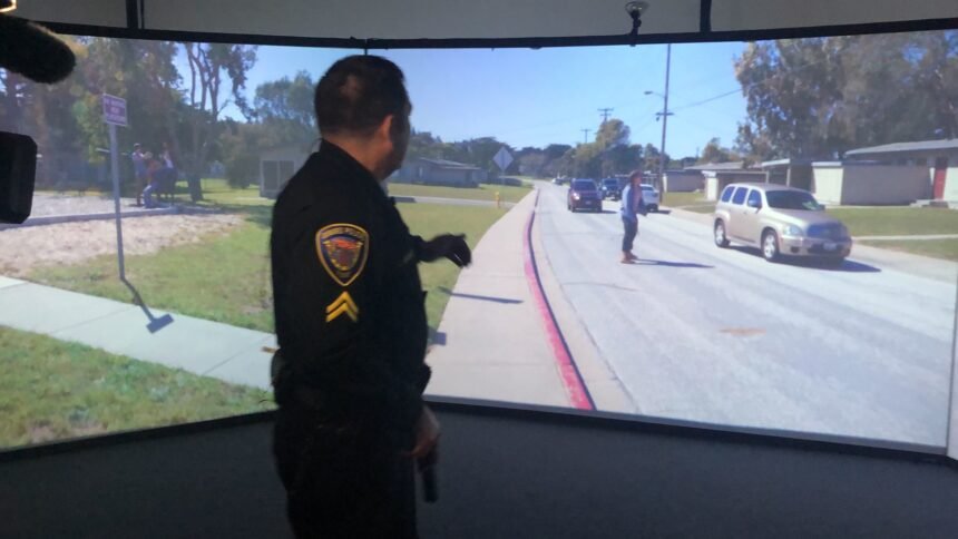 Oxnard Police going through video simulator training