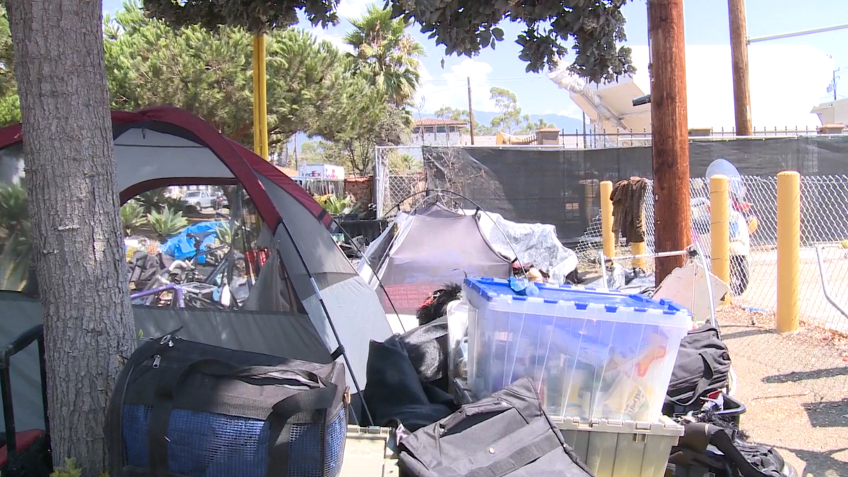 A homeless encampment in Santa Barbara in 2017.