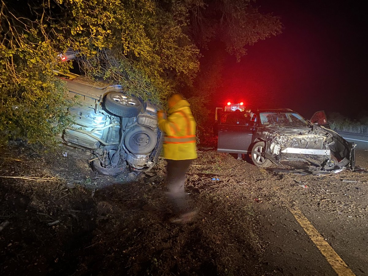 The driver of an overturned car has died following a crash on Highway 101 between Los Olivos and Los Alamos.