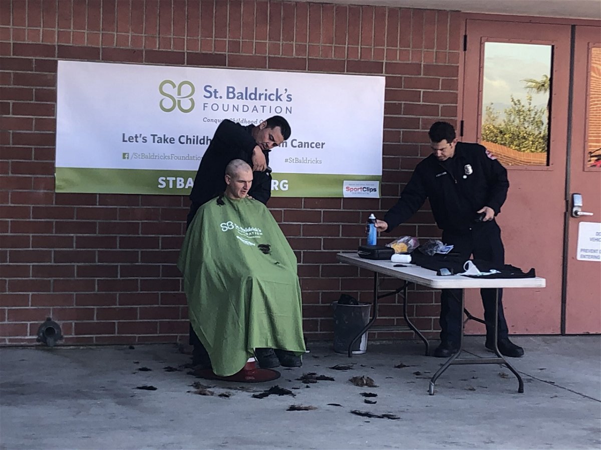 Oxnard Fire shaves off hair for childhood cancer research
