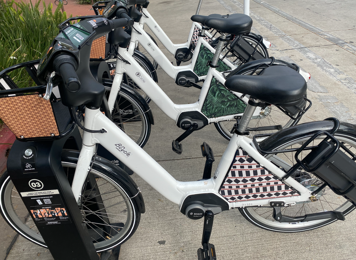 The Bcycle bikes are free in Santa Barbara on Earth Day. (Photo: John Palminteri)