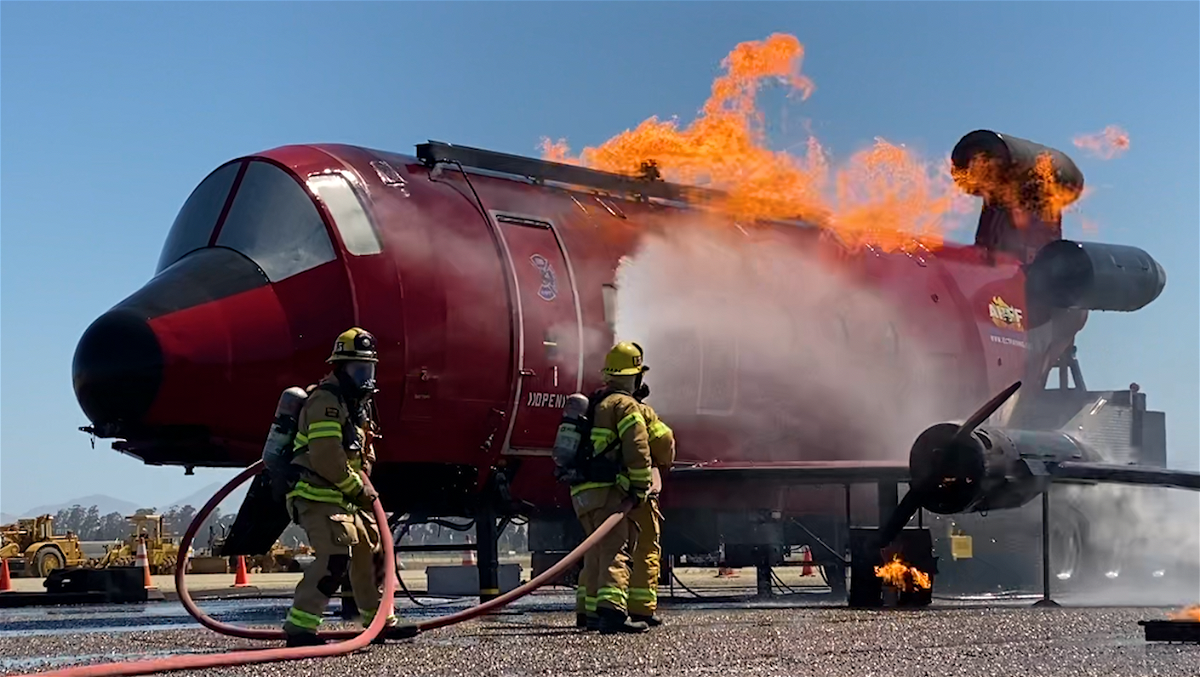 fire-crews-participate-in-aircraft-rescue-fire-fighter-training-at-central-coast-jet-center