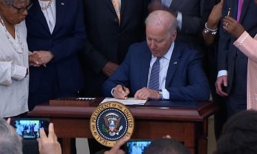 President Joe Biden on June 17 signed into law legislation establishing June 19 as Juneteenth National Independence Day