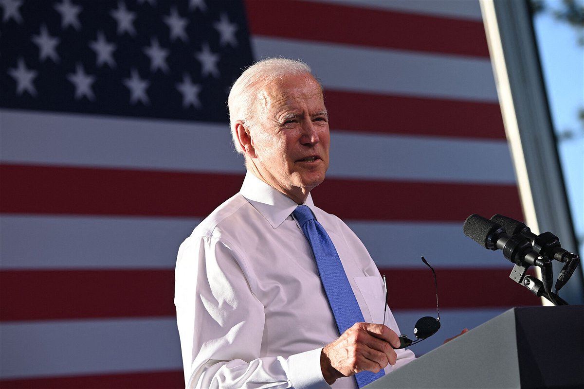 <i>Brendan Smialowski/AFP/Getty Images</i><br/>President Joe Biden will highlight the ongoing work by his administration 