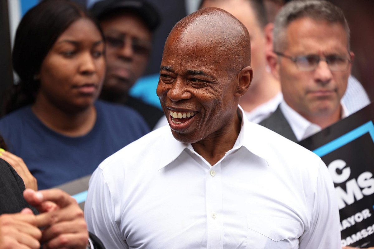 <i>Michael M. Santiago/Getty Images</i><br/>Brooklyn Borough President Eric Adams narrowly led the Democratic primary in the first set of tabulated ranked-choice voting results released June 29 by the city's board of elections.