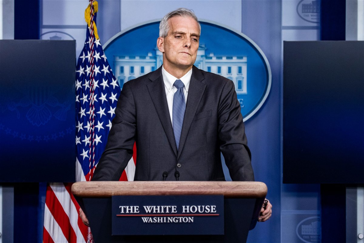 <i>Samuel Corum/Getty Images</i><br/>Secretary of Veterans Affairs Denis McDonough speaks at a press briefing in the Brady Press Briefing Room at the White House on March 4