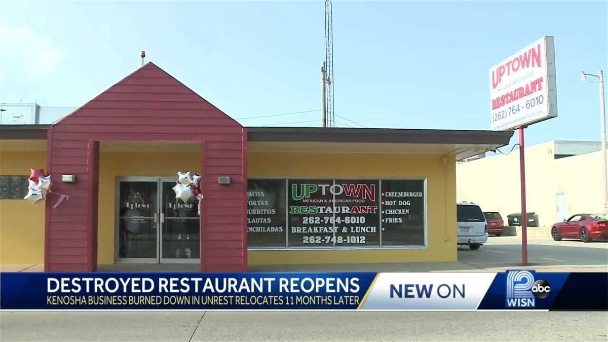 <i>WISN</i><br/>Kenosha's Uptown Restaurant served its first customers Wednesday in nearly a year. Arsonists destroyed the business along with many others in August 2020 following the police shooting of Jacob Blake.