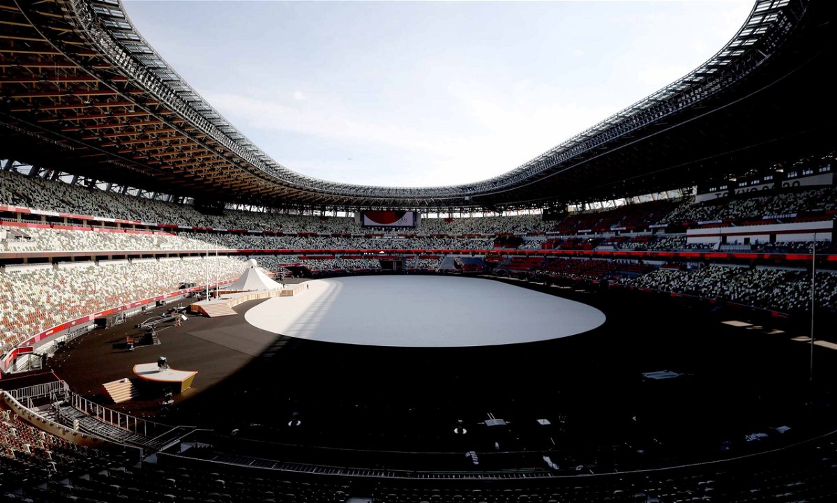 <i>Patrick Smith/Getty Images</i><br/>A general view prior to the Opening Ceremony of the Tokyo 2020 Olympic Games at Olympic Stadium.