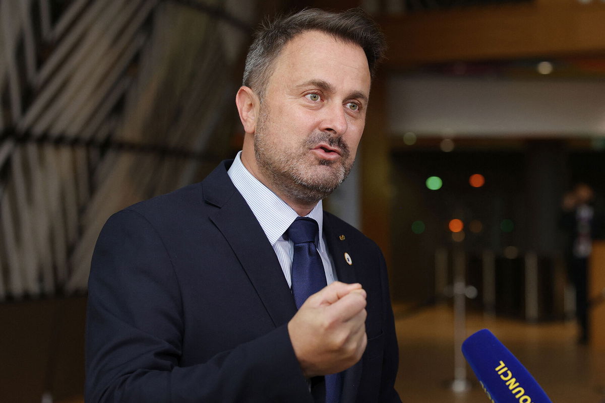 <i>Olivier Matthys/Pool/AFP/Getty Images</i><br/>Luxembourg's Xavier Bettel talks to journalists on the second day of an EU summit on June 25.