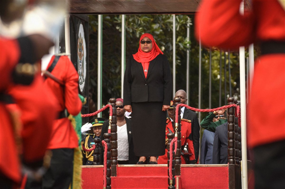 <i>STR/AFP/Getty Images</i><br/>Tanzanian President Samia Suluhu Hassan has stressed the importance of mask-wearing in recent days.