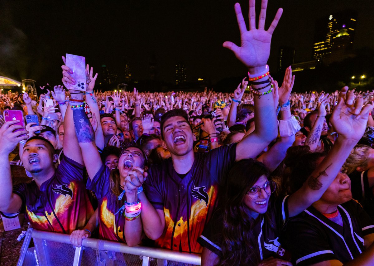 <i>Michael Hickey/Getty Images</i><br/>Fans gather on day one of Lollapalooza at Grant Park Thursday.