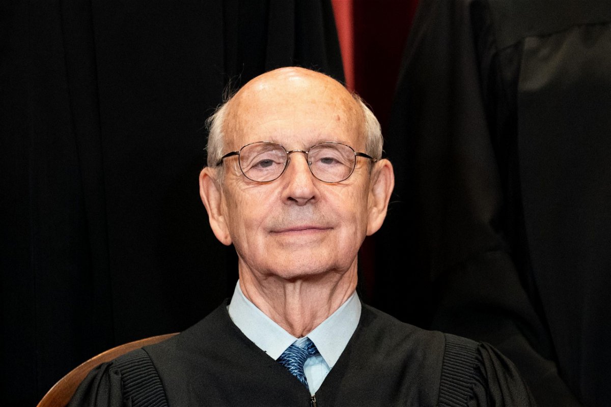 <i>ERIN SCHAFF/Pool/AFP/Getty Images</i><br/>Associate Justice Stephen Breyer sits during a group photo of the Justices at the Supreme Court in Washington