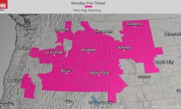 Red flag warnings cover the Northwest where dry thunderstorms