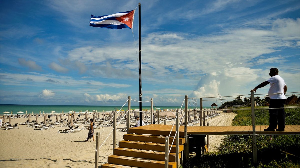 <i>Yamil Lage/AFP/Getty Images</i><br/>The Cuban flag at the Melia Varadero International Hotel in Matanzas Province