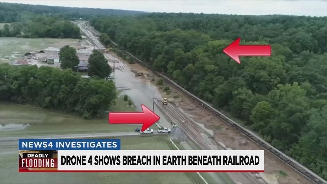 <i>WSMV</i><br/>The raised earth under the tracks acted as a kind of levee