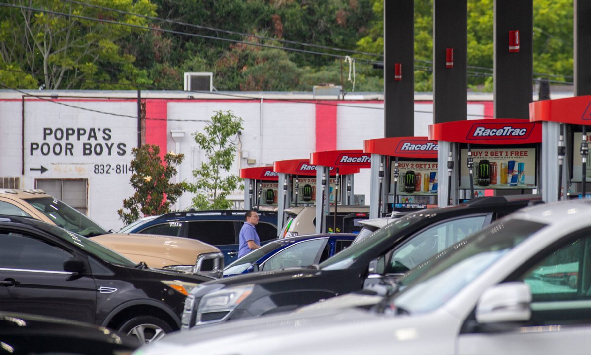 <i>Chris Granger/The Times-Picayune/The New Orleans Advocate/AP</i><br/>There were long lines at this gas station in Jefferson