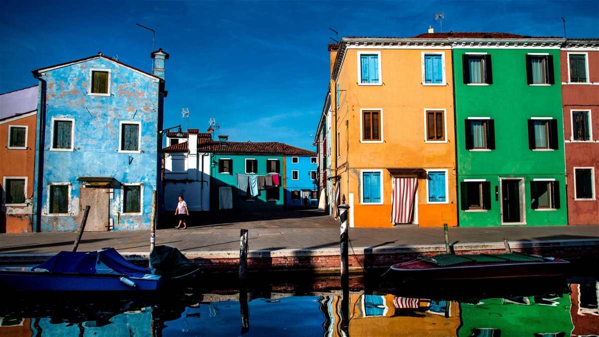 <i>Tiziana Fabi/AFP/Getty Images</i><br/>Canalside houses on Burano island in Venice Lagoon.