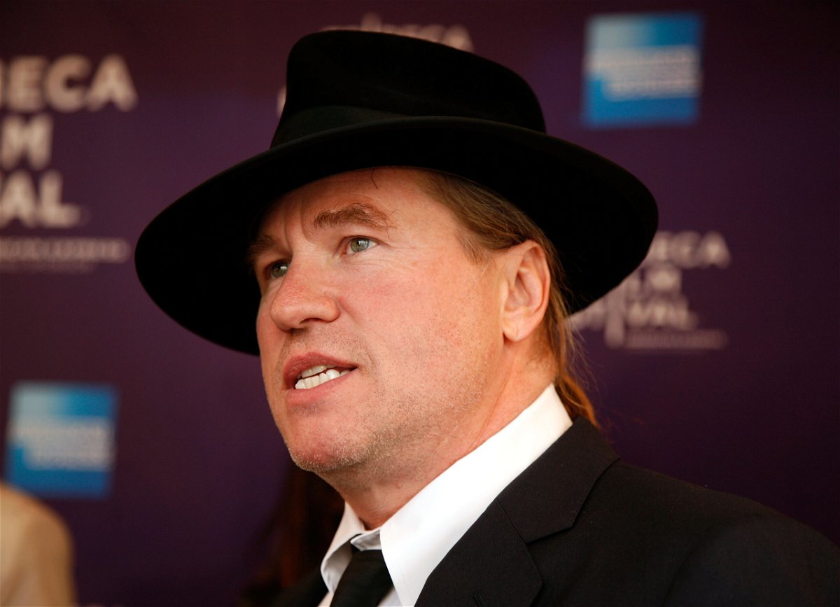 <i>Andy Kropa/Getty Images</i><br/>Val Kilmer's children say their father is continuing to recuperate from throat cancer. Kilmer is seen here at the Tribeca Film Festival on April 24