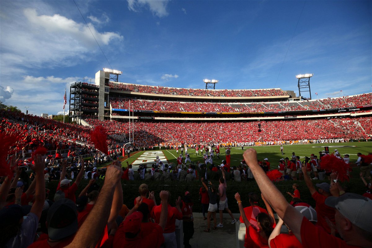 <i>Kevin Liles/Sports Illustrated/Getty Images</i><br/>Sanford Stadium at the University of Georgia is pictured in September 2018. As football season kicks off