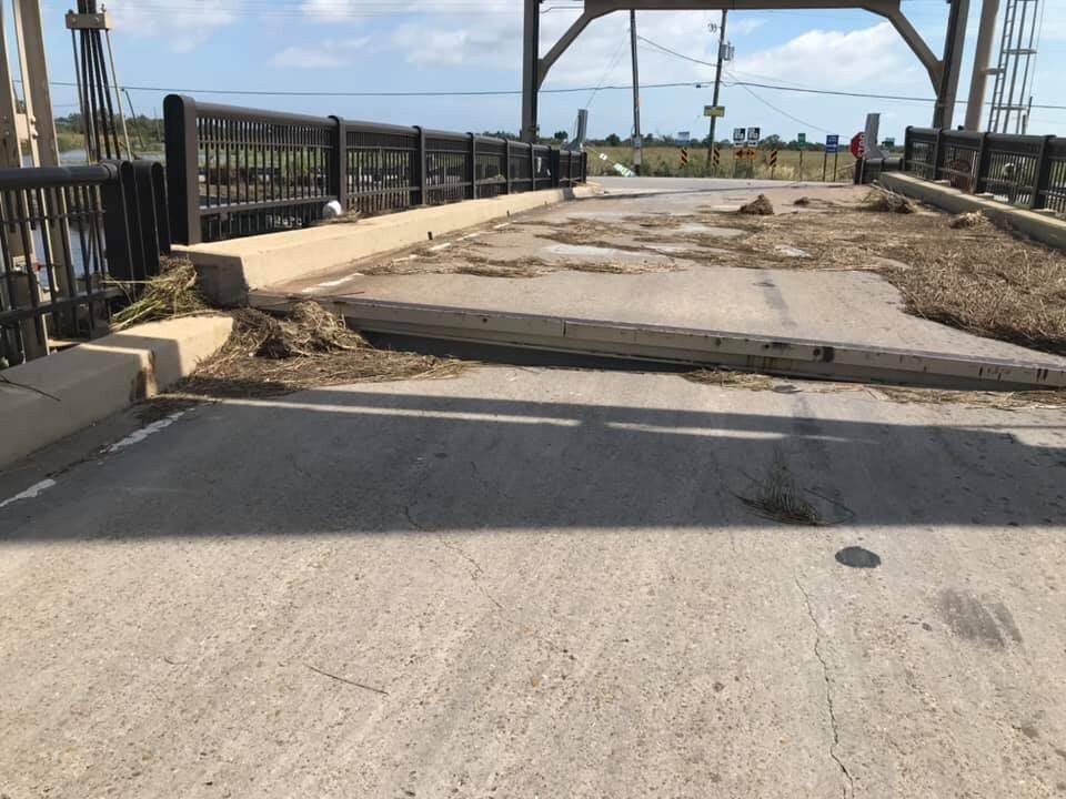 <i>St. Bernard Parish Government</i><br/>The Yscloskey Bridge in St. Bernard Parish remains closed after it received major damage during Hurricane Ida.