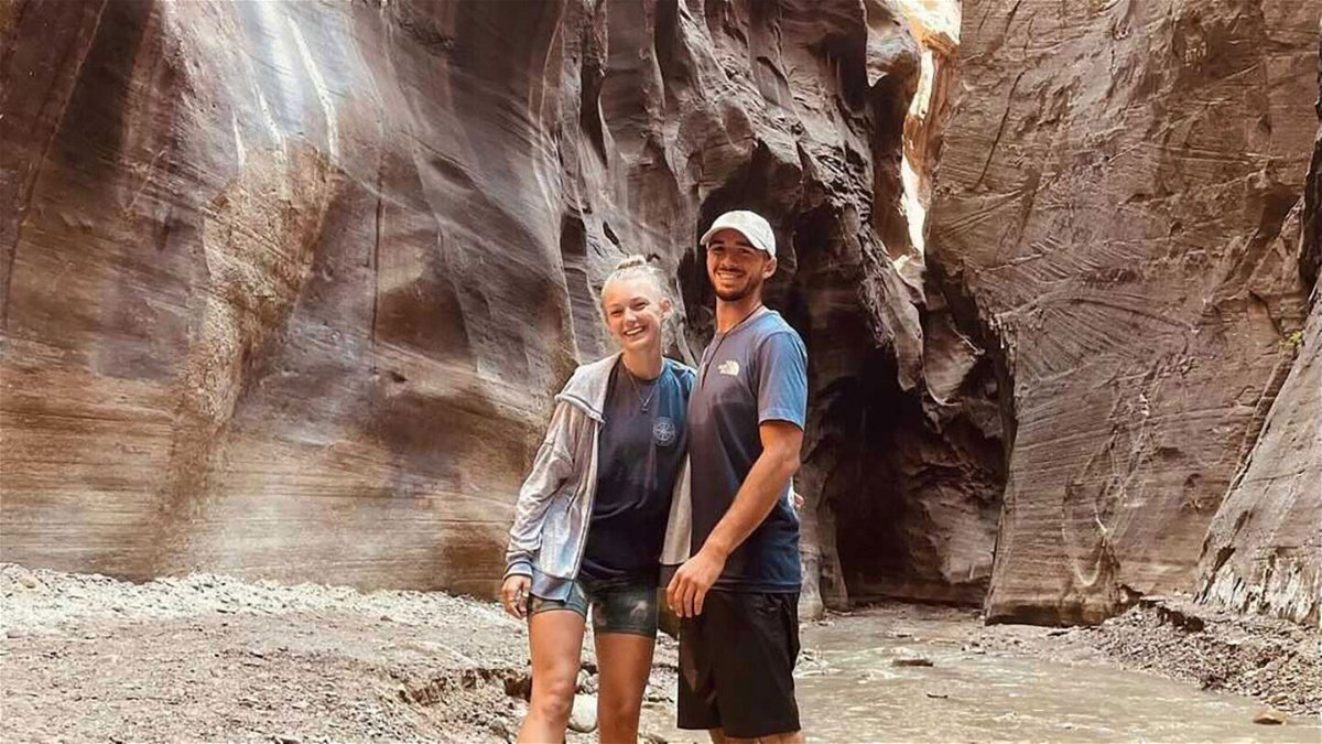 <i>from gabspetito/Instagram</i><br/>The FBI is asking for the public's help in finding Gabby Petito's fiancé Brian Laundrie after a coroner made an initial determination that Petito died by homicide.  A pictures of Gabby Petito and her fiancé before her disappearance is seen.
