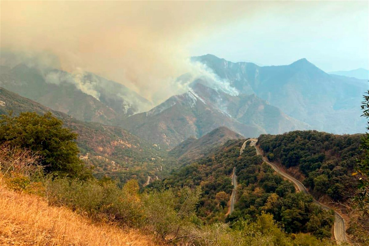 <i>KNP Complex Fire Incident Command/AP</i><br/>A pair of wildfires burning in California's parched Sierra Nevada mountains