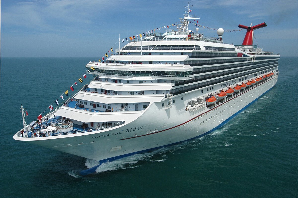<i>Andy Newman/Carnival Cruise Lines</i><br/>The Carnival Glory cruise ship will house essential workers to help with Hurricane Ida recovery efforts. In this image