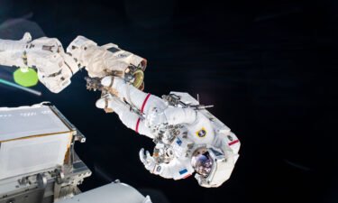 ESA astronaut Thomas Pesquet is pictured during a spacewalk from June 20. European Space Agency astronaut Thomas Pesquet and Japan Aerospace Exploration Agency astronaut Akihiko Hoshide embarked on a spacewalk outside the International Space Station on September 12 to prepare for more solar array upgrades.