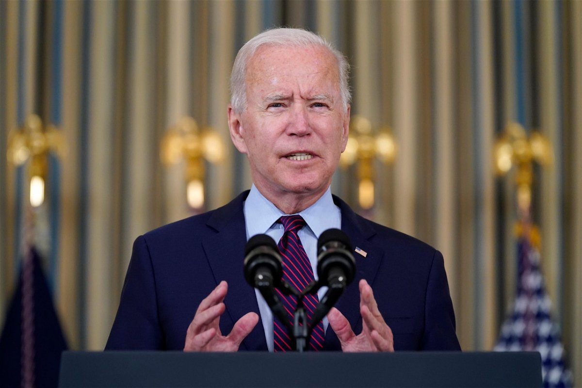 <i>Evan Vucci/AP</i><br/>President Joe Biden delivers remarks on the debt ceiling during an event in the State Dining Room of the White House on Oct. 4 in Washington.