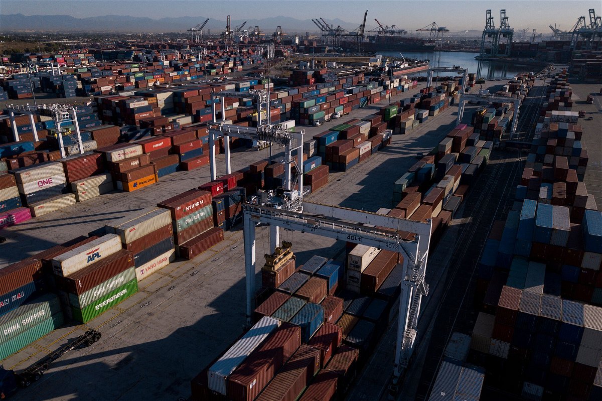 <i>Patrick T. Fallon/AFP/Getty Images</i><br/>Governor Gavin Newson issued an executive order on October 20 to help the shortage of truck drivers and to alleviate cargo congestion at shipping ports in California.