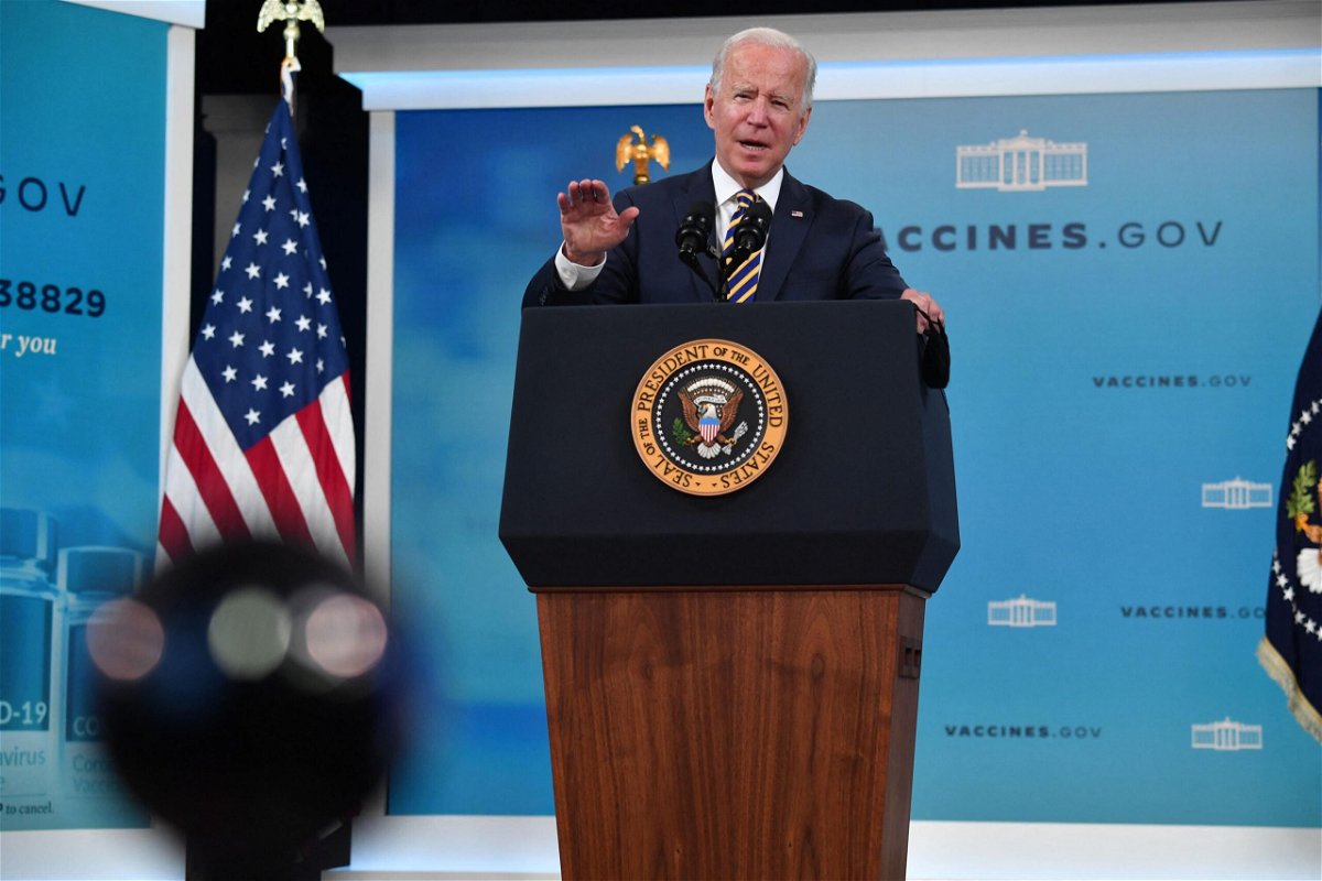 <i>NICHOLAS KAMM/AFP/Getty Images</i><br/>The White House is ready to seal a deal on his legislative agenda. US President Joe Biden is shown here at the White House in Washington