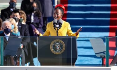 Youth Poet Laureate Amanda Gorman speaks at the inauguration of U.S. President Joe Biden on the West Front of the U.S. Capitol on January 20.