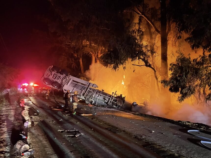 Crashed semi driver rescued by Guadalupe police chief as Alisal Fire destroys vehicle | NewsChannel 3-12 - KEYT