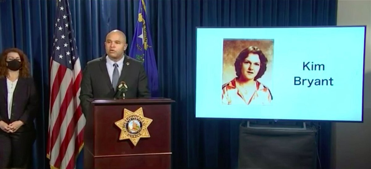 <i>KVVU</i><br/>The Las Vegas Metropolitan Police Department announced Monday that the cold case homicide from 1979 of Kim Bryant has been solved.