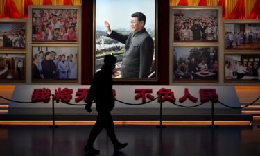 A picture of Xi Jinping at the Museum of the Communist Party of China in Beijing on November 11.